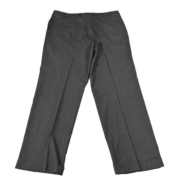Ralph Lauren Total Comfort Grey 100% Wool Suit Pants Sz 40x32 Pleated Cuffed Hem - Picture 8 of 11